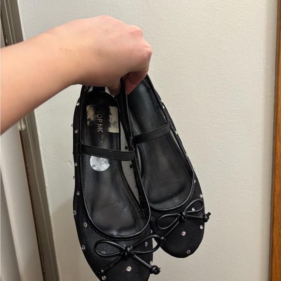 Black Rhinestone Ballet Flats - Picture 3 of 5
